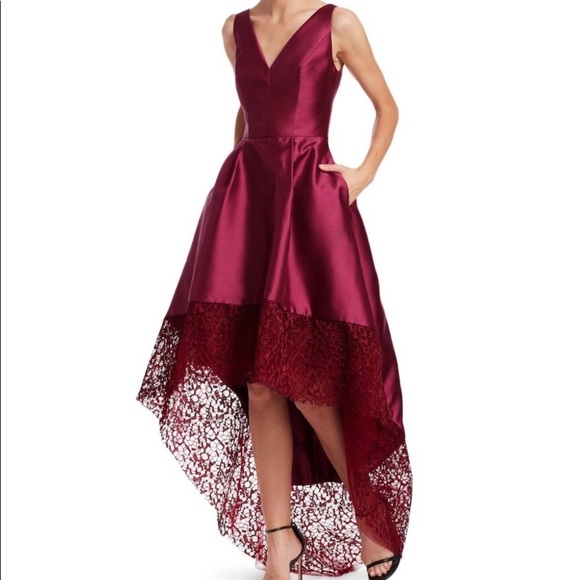 ML Monique Lhuillier Womens High Low Gown